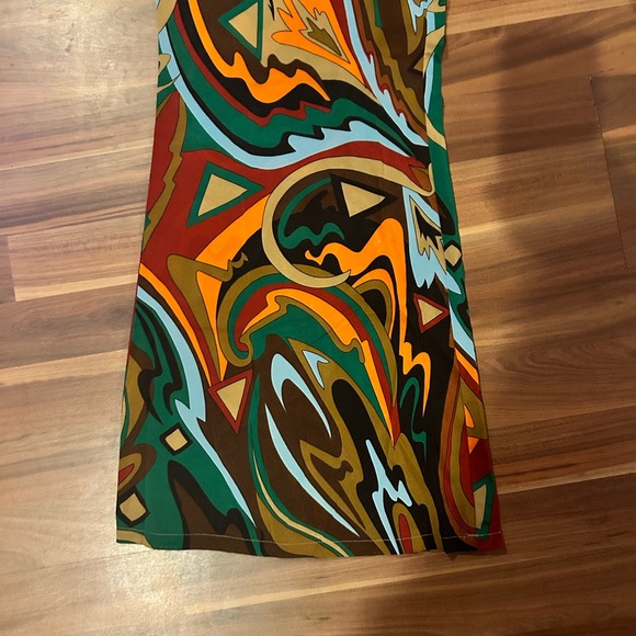 Plus multi abstract print chiffon flare pants - Picture 5 of 6